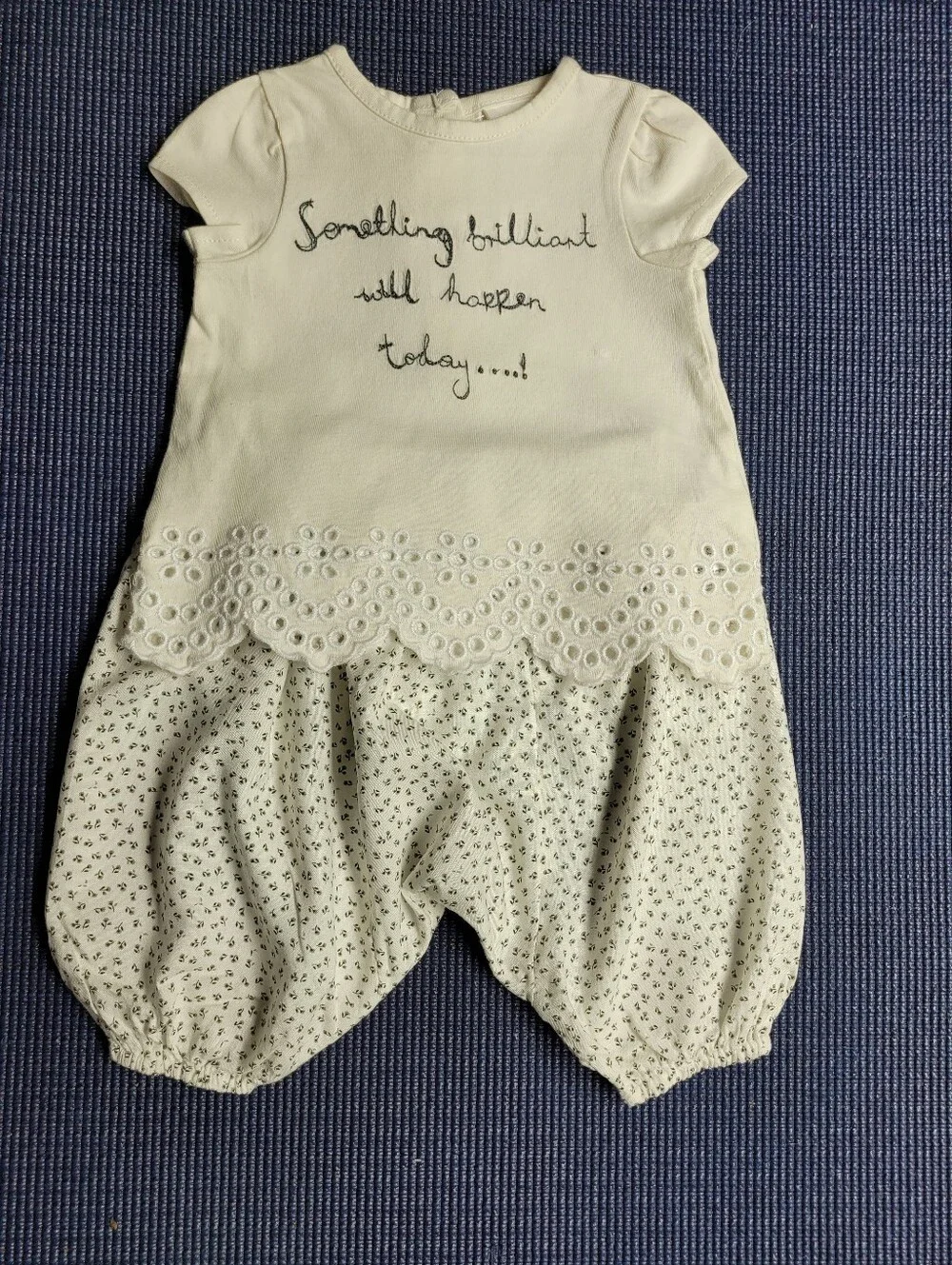 *next baby* Cream Eyelet Lace Top And Pants Set Up to 1 mth